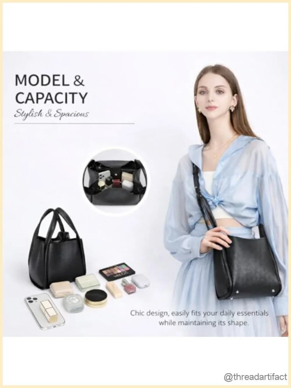 Mini Faux Leather Bucket Crossbody Bag with Top Handle Adjustable Strap